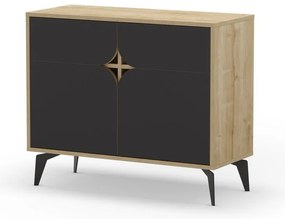 Czarna szafka w dekorze dębu 95x79 cm Nola – Marckeric