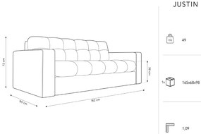 Sofa Justin 2-osobowa, ciemny niebieski, tkanina strukturalna