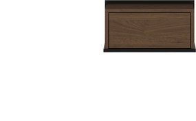 Szafka nocna wisząca Zenar z szufladą 50 cm - orzech elegant / czarny