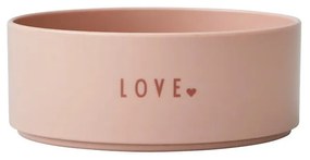 Różowa miska dla dzieci Design Letters Mini Love, ø 11 cm