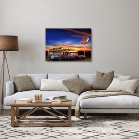 Obraz na szkle - Bar wieczorny (70x50 cm)