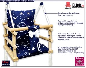 Drewniana huśtawka dla dzieci kosmos - Norsa