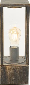 Lampa podłogowa zewnętrzna w stylu vintage, złoto antyczne, 40 cm, IP44 - Charlois