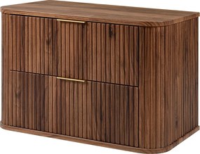 Szafka łazienkowa pod umywalkę wiszącą, dąb orzech, 80,4 x 51,7 x 41,5 cm