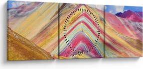 Obraz - Rainbow Mountain, Peru (z zegarem) (90x30 cm)