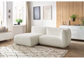 Biały sztruksowy narożnik (lewostronny) Lecomte – Bobochic Paris