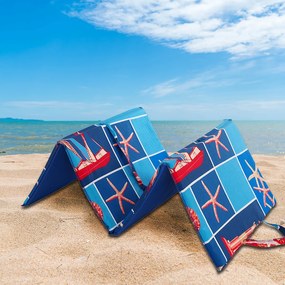 Leżak plażowy LATARNIA MORSKA 137x49 cm, niebieski