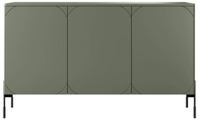 Komoda trzydrzwiowa Sonatia na metalowych nogach 150 cm - oliwka