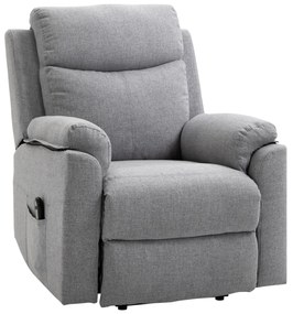 HOMCOM Fotel masujący dla seniorów z funkcją wstawania 83 cm x 89 cm x 102 cm szary | Aosom PL