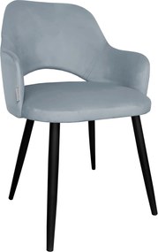 Krzesło Milano tkanina Welur noga metalowa : Kolor nogi - Czarna stożek, Kolor tkaniny - VELVET - BL06, Typ siedziska - Siedzisko stałe