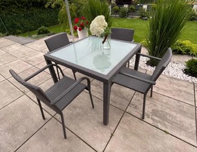 Zestaw mebli ogrodowych ze stołem Eccellente, szary