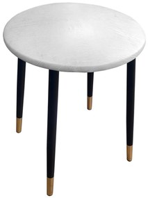 Taboret TRIX AL12 biało-szary podstawa czarna/złota