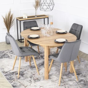 Krzesło Tapicerowane do Salonu RODRI Szare Welurowe Nowoczesne Loft