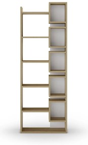 Biały regał w dekorze dębu 60x168,5 cm Eladi – Marckeric