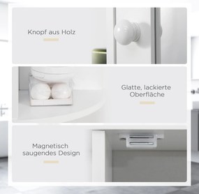 HOMCOM Szafka z lustrem do łazienki, szafka wisząca na ścianę z 8 przegródkami, wielofunkcyjna szafka łazienkowa, kolor biały, wymiary 66 x 17 x 63 cm