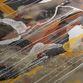 Obraz - Abstrakcja (z zegarem) (90x30 cm)