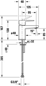 Duravit Manhattan jednouchwytowa bateria umywalkowa SDo wyboru bateria z cięgłem lub bez