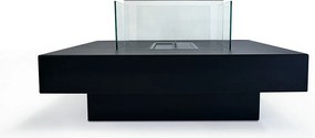Kominek bioetanolowy Panarea Black 70x70x35 do użytku wewnątrz i na zewnątrz, stojący