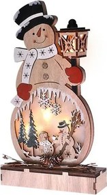 Solight Drewniany bałwan z 4x LED,  29 cm