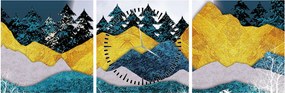 Obraz - Krajobraz polarny (z zegarem) (90x30 cm)