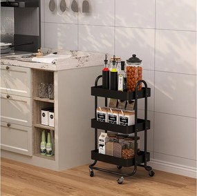 Pojemnik na rolkach czarny 45.9x34x78.7 tron