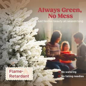 HOMCOM Sztuczna choinka 180 cm z efektem śniegu, 1815 gałązek, ze składanym metalowym stojakiem | Aosom PL