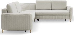 Masseno Narożnik VELA z funkcją spania i pojemnikiem na pościel Narozniki L, Rozkładana sofa - Jasnoszary, CASTEL 80