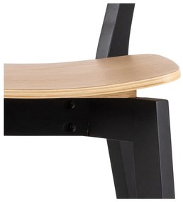 Czarno-naturalne hokery z drewna kauczukowego zestaw 2 szt. 105 cm Roxby – Actona