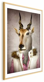 Plakat Antylopa 21x30cm z ramą złotą z marginesem ARTGEIST B