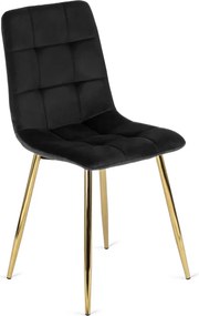Krzesło Tapicerowane do Salonu YORK Czarne Welurowe Nowoczesne Loft
