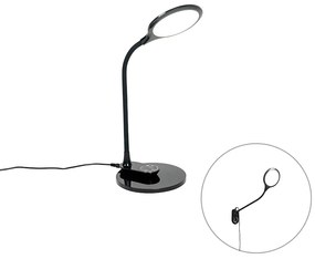 Lampa stołowa i ścienna czarna w komplecie z LED i ściemniaczem dotykowym - JoniDesignerski Oswietlenie wewnetrzne
