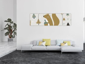 Obraz - Wiewiórka z orzechem (170x50 cm)