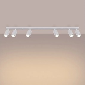 Lampa sufitowa minimalistyczny Gloow, aluminium - 6 źródło światła 3000K - L.117 x H.16.5 cm - biały