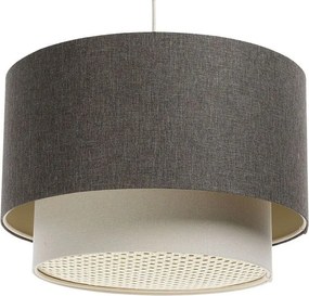 Lampa wisząca ERUTAN DOUBLE RATTAN 60 szara/kremowa