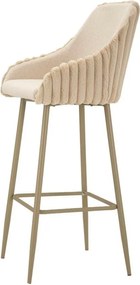 Kremowe tapicerowane hokery zestaw z podłokietnikami 2 szt. (wysokość siedziska 78 cm) Alaska – Mauro Ferretti