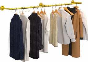 Wieszak ścienny na ubrania wiszący industrialny wieszak na ubrania solidny wieszak na ubrania zdejmowany designerski drążek na ubrania 180x27,5x2,5 cm