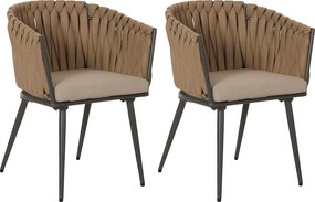 Krzesło do jadalni MCW-N38 (zestaw 2 sztuk),  beżowa poduszka jasnobrązowa