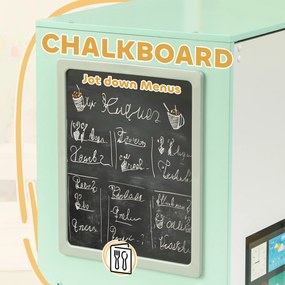 AIYAPLAY Kuchnia Zabawkowa dla Dzieci, Komplet z Tablicą, Okapem, Realistyczne Efekty Świetlne i Dźwiękowe, Przybory Kuchenne