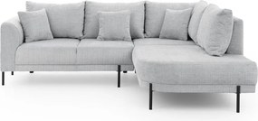Jasnoszary narożnik z tkaniny szenilowej (prawostronny/w kształcie litery L) Mauris – Ropez