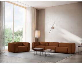 Pomarańczowa/brązowa aksamitna sofa 319 cm Ekahi – Makamii