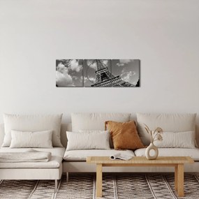 Obraz - Wieża Eiffla w Paryżu (z zegarem) (90x30 cm)