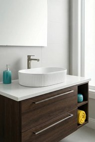 Biała owalna umywalka ceramiczna F1-B29