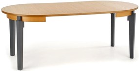 Okrągły rozkładany stół dąb miodowy + grafit F9-N07