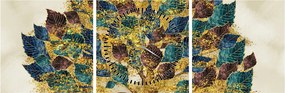 Obraz - Drzewo ozdobne (z zegarem) (90x30 cm)