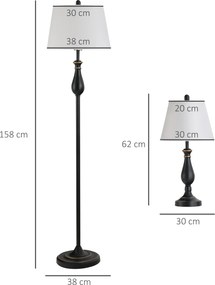 Zestaw 3 eleganckich lamp Aosom 1 podłogowa i 2 stołowe Design i funkcjonalność do każdego wnętrza | Aosom PL