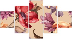 Obraz - Vintage Flowers (125x70 cm)