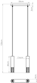 Biała dwupunktowa lampa tuba E6-D81