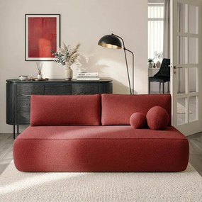Sofa z Funkcją Spania ARVETO Bordo Boucle Nowoczesna