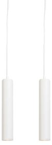 Zestaw 2 designerskich lamp wiszących białych - Tuba Small Nowoczesny Oswietlenie wewnetrzne