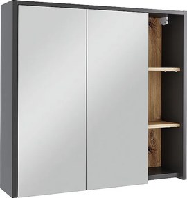 Szafka łazienkowa z lustrem szary/artystyczny 80x18x75 viola